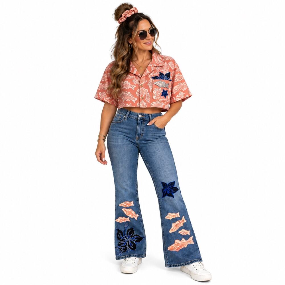 Levi’s 515 Columbia Custom Upcycled Hawaiian 3 Piece Set